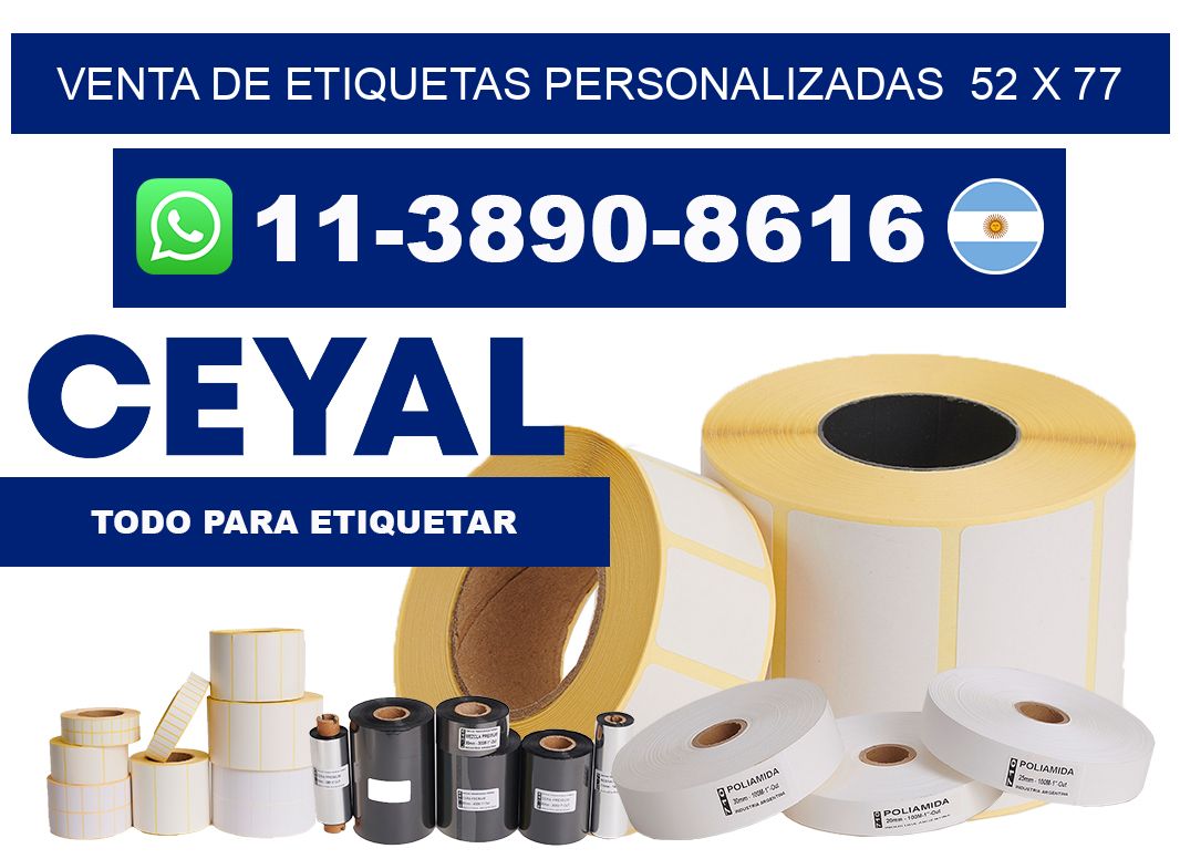 venta de etiquetas personalizadas  52 x 77
