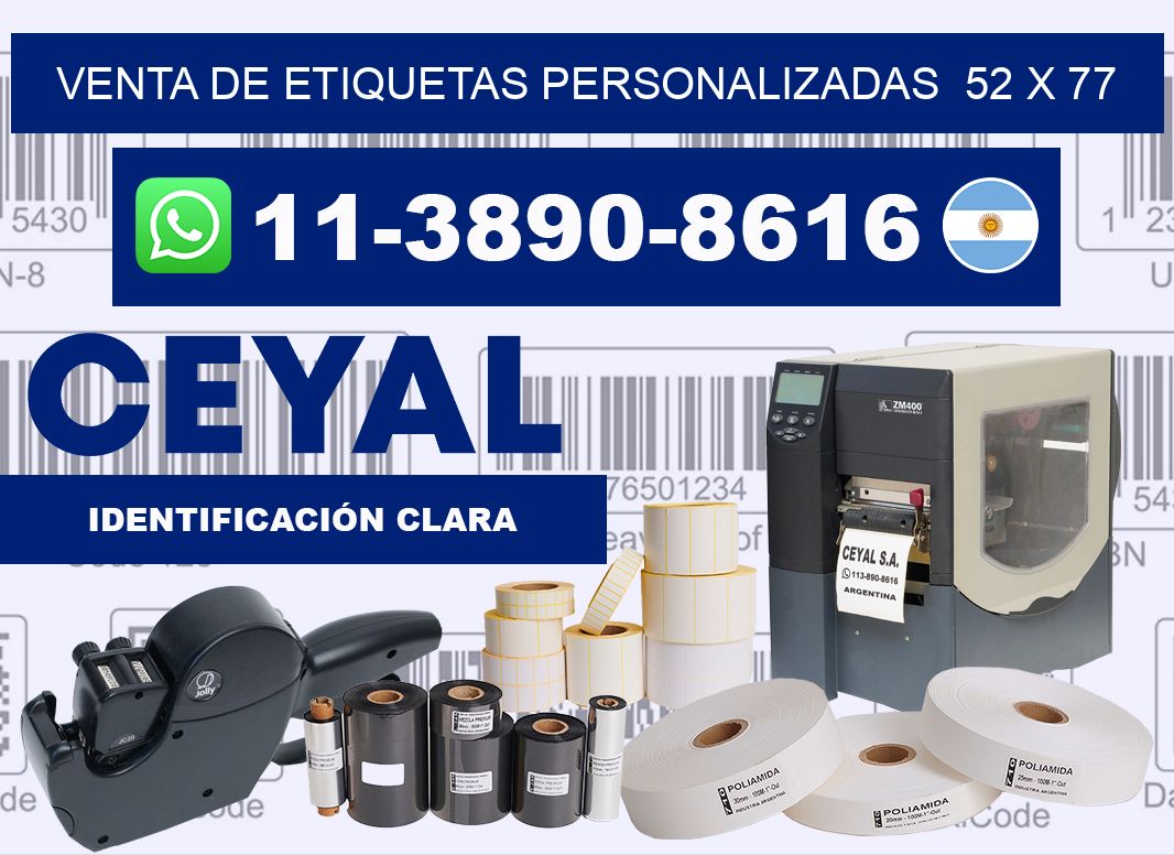 venta de etiquetas personalizadas  52 x 77
