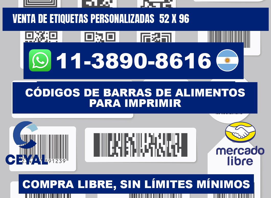 venta de etiquetas personalizadas  52 x 96