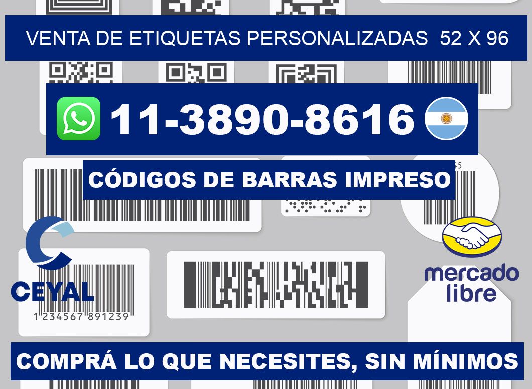 venta de etiquetas personalizadas  52 x 96
