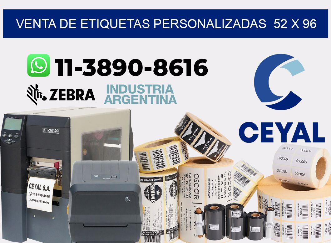 venta de etiquetas personalizadas  52 x 96
