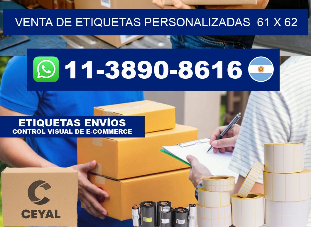 venta de etiquetas personalizadas  61 x 62