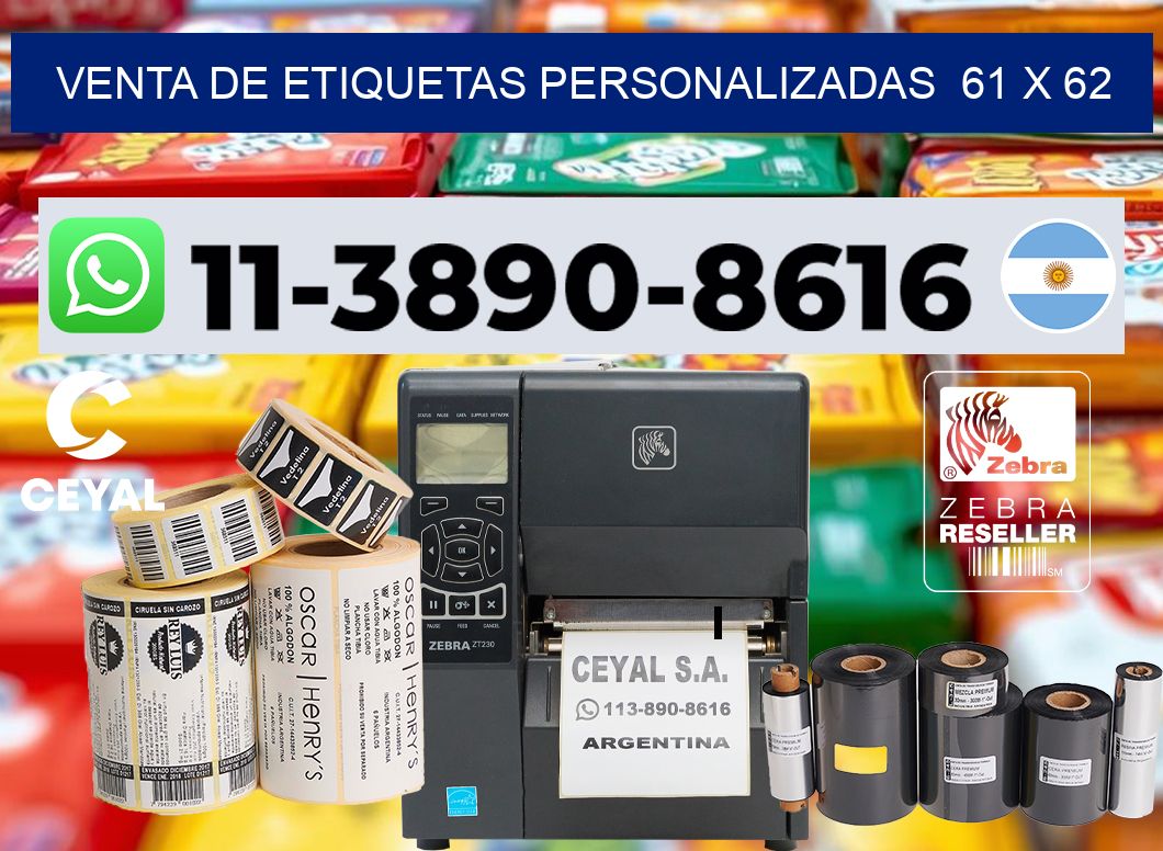 venta de etiquetas personalizadas  61 x 62