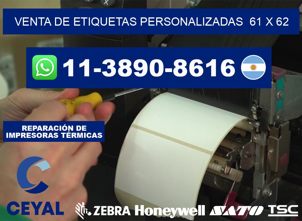venta de etiquetas personalizadas  61 x 62