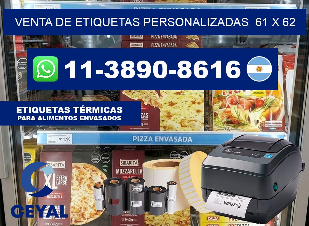 venta de etiquetas personalizadas  61 x 62