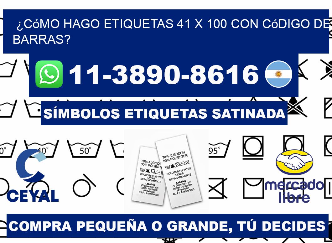 ¿Cómo hago etiquetas 41 x 100 con código de barras?