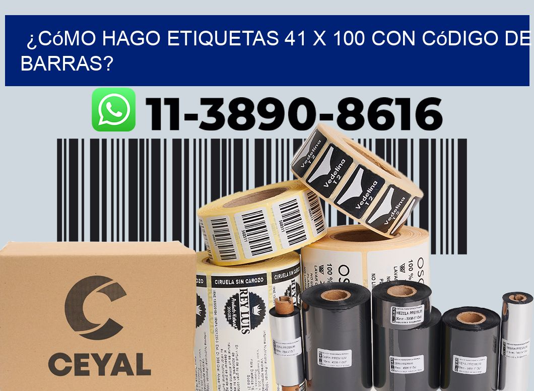 ¿Cómo hago etiquetas 41 x 100 con código de barras?