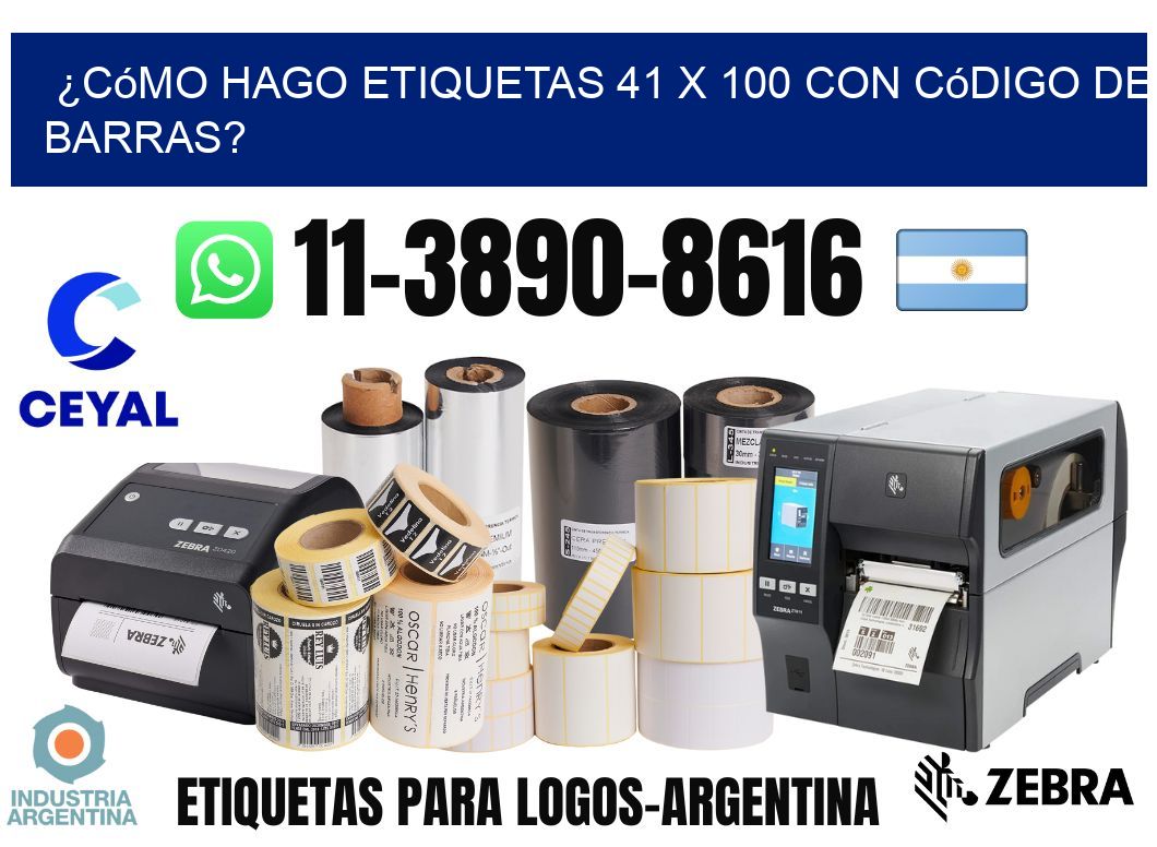 ¿Cómo hago etiquetas 41 x 100 con código de barras?