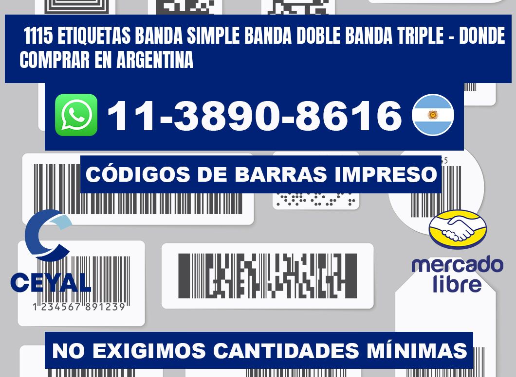 1115 etiquetas banda simple banda doble banda triple - Donde Comprar en Argentina