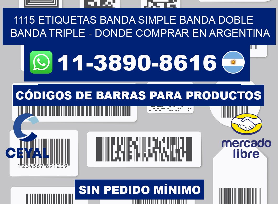 1115 etiquetas banda simple banda doble banda triple - Donde Comprar en Argentina