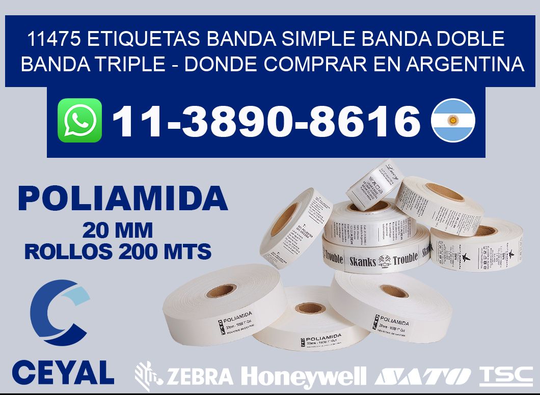 11475 etiquetas banda simple banda doble banda triple - Donde Comprar en Argentina