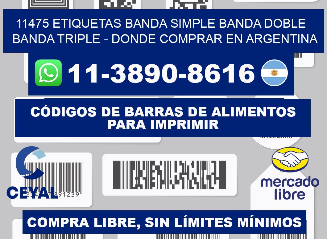 11475 etiquetas banda simple banda doble banda triple - Donde Comprar en Argentina
