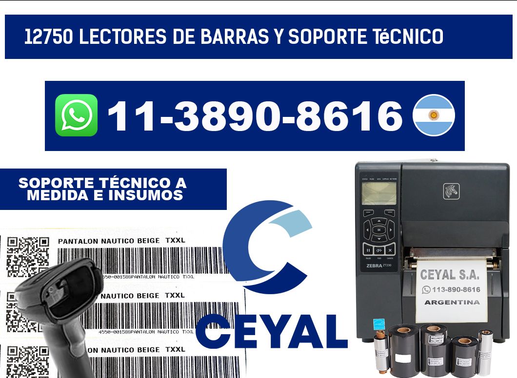 12750 Lectores de barras y Soporte Técnico