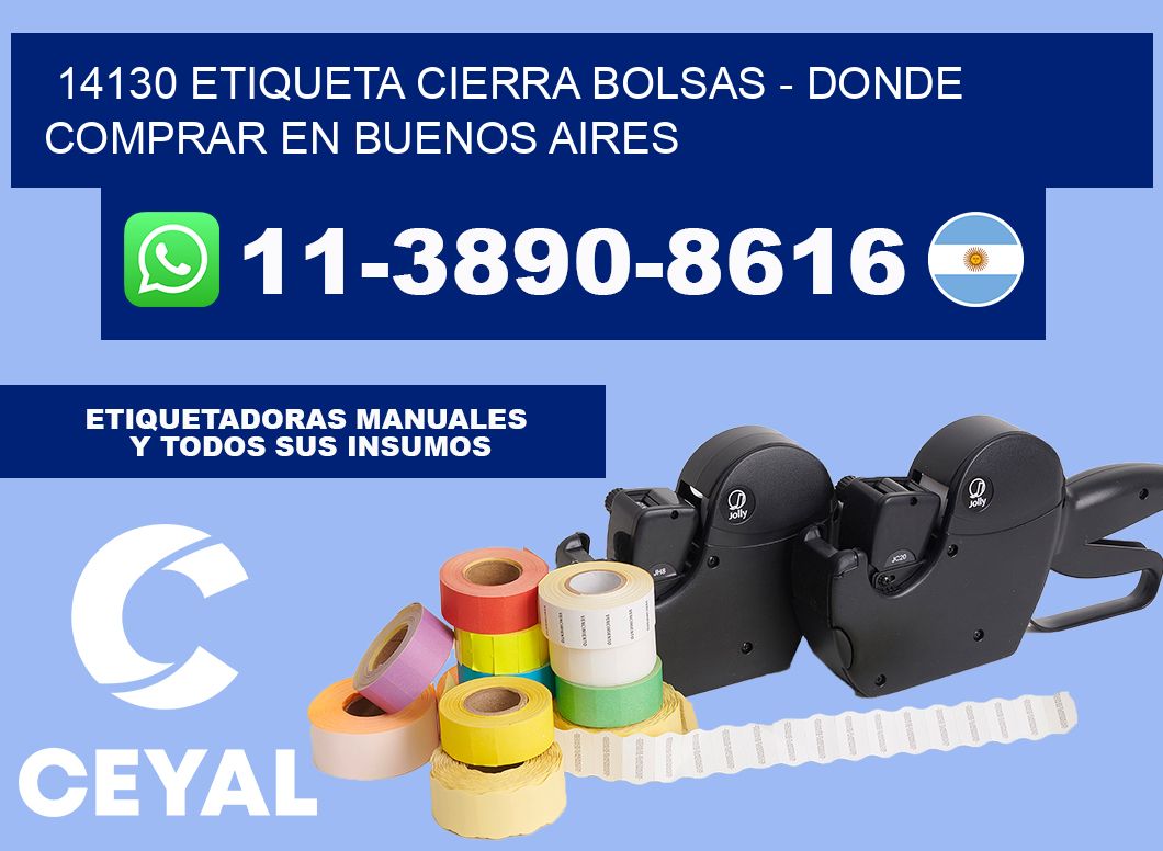 14130 etiqueta Cierra Bolsas - Donde Comprar en Buenos Aires