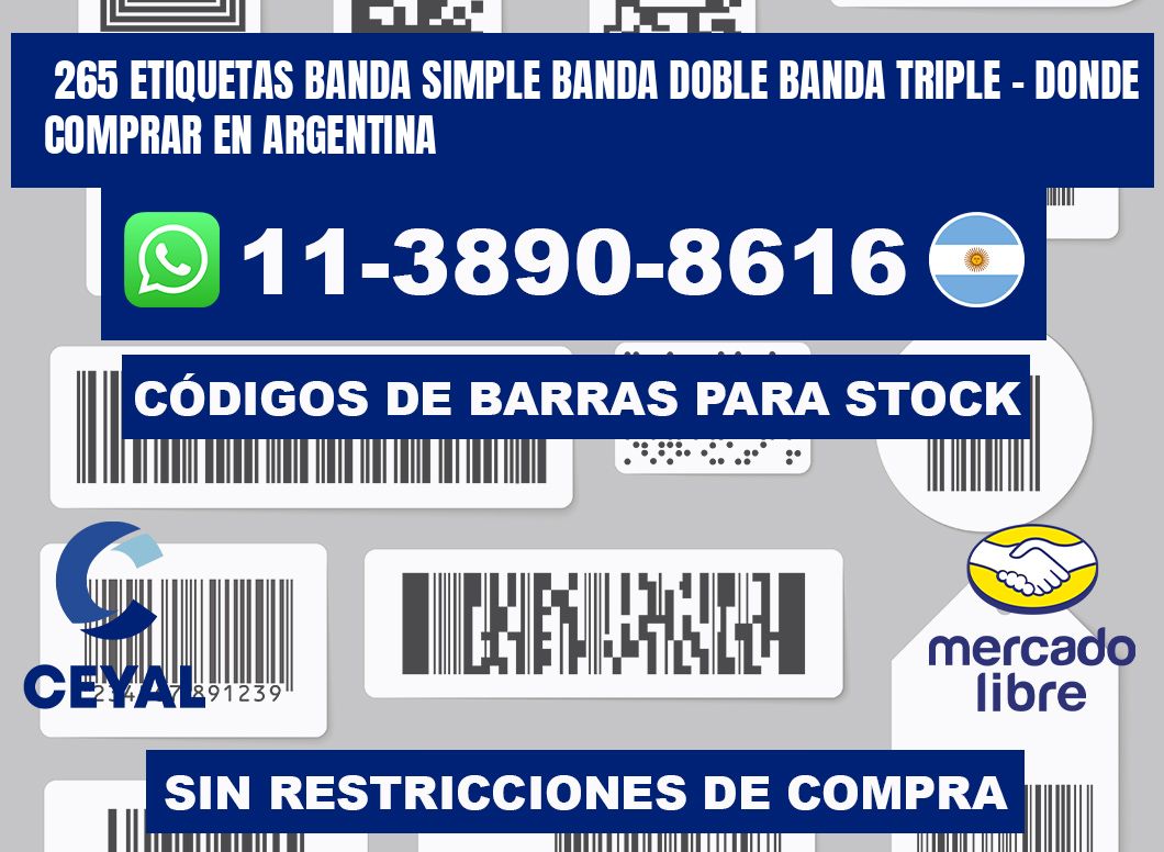 265 etiquetas banda simple banda doble banda triple - Donde Comprar en Argentina