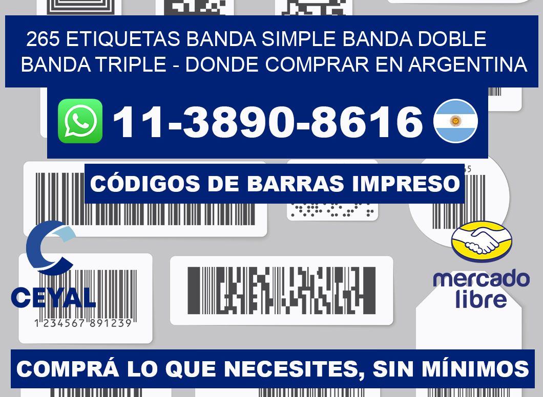 265 etiquetas banda simple banda doble banda triple - Donde Comprar en Argentina