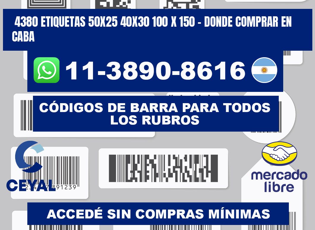 4380 etiquetas 50x25 40x30 100 x 150 - Donde Comprar en Caba