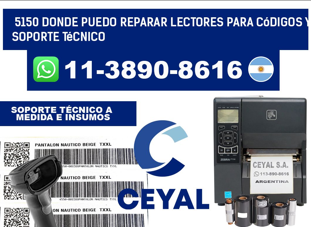 5150 donde puedo reparar Lectores para códigos y Soporte Técnico