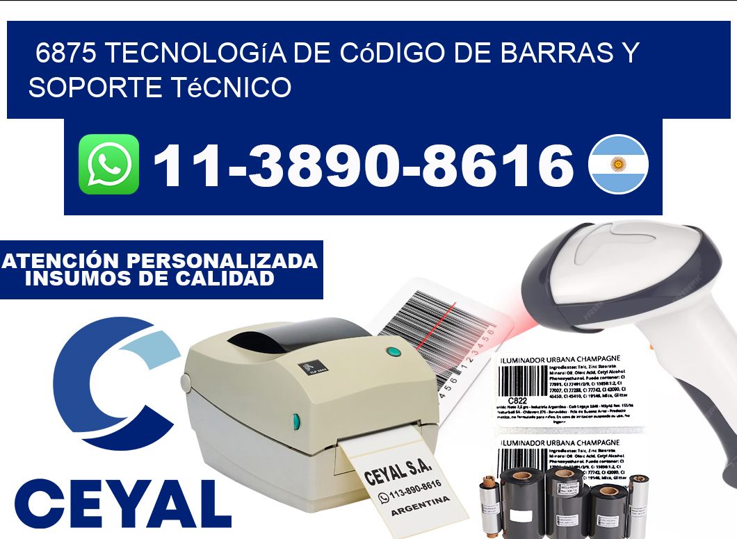 6875 Tecnología de Código de Barras y Soporte Técnico
