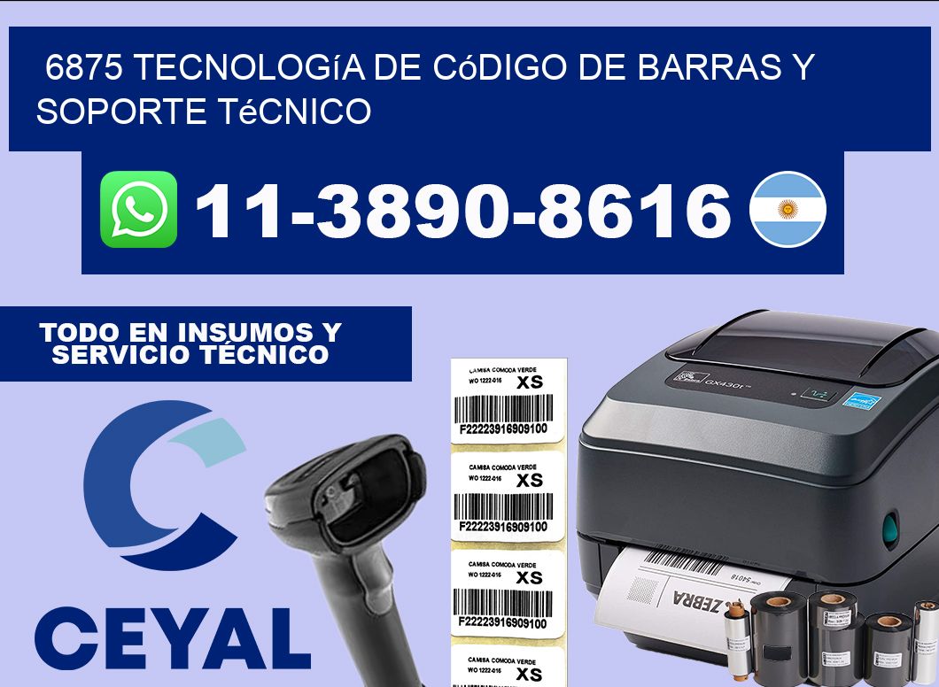 6875 Tecnología de Código de Barras y Soporte Técnico