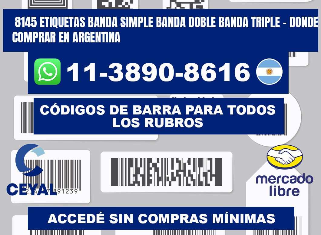 8145 etiquetas banda simple banda doble banda triple - Donde Comprar en Argentina
