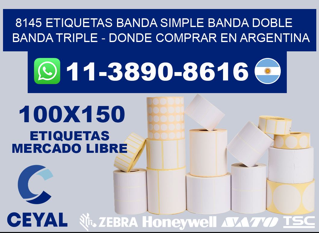 8145 etiquetas banda simple banda doble banda triple - Donde Comprar en Argentina