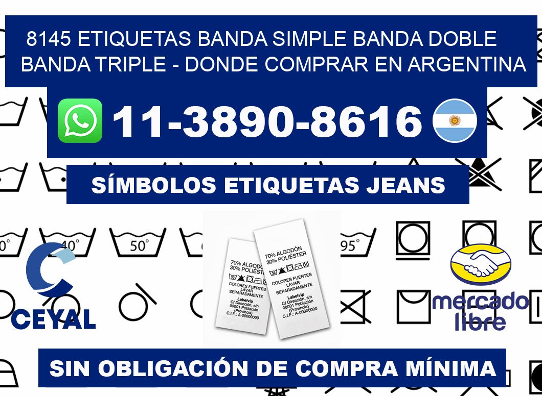 8145 etiquetas banda simple banda doble banda triple - Donde Comprar en Argentina