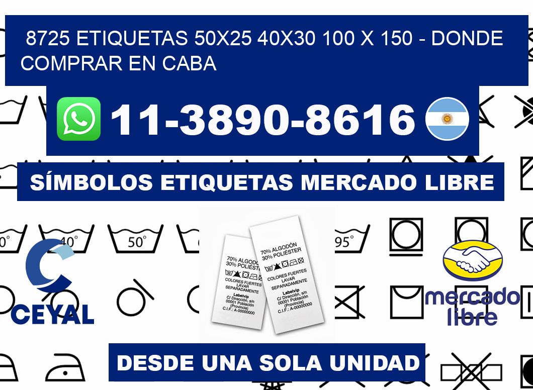 8725 etiquetas 50x25 40x30 100 x 150 - Donde Comprar en Caba