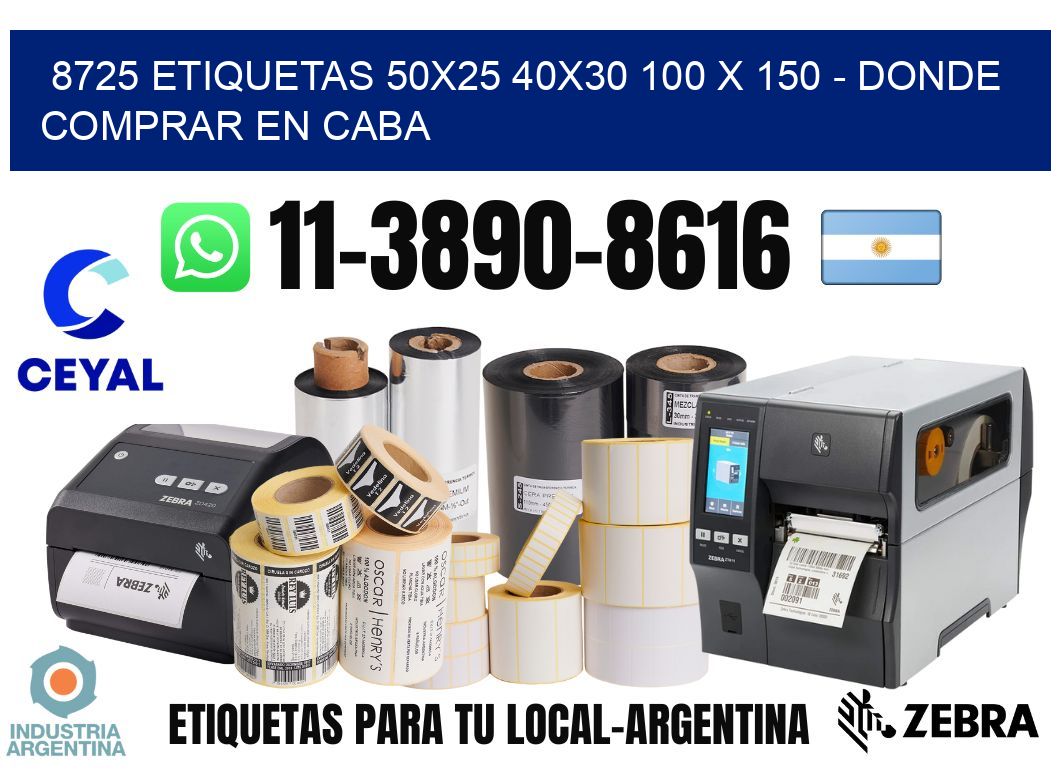 8725 etiquetas 50x25 40x30 100 x 150 - Donde Comprar en Caba