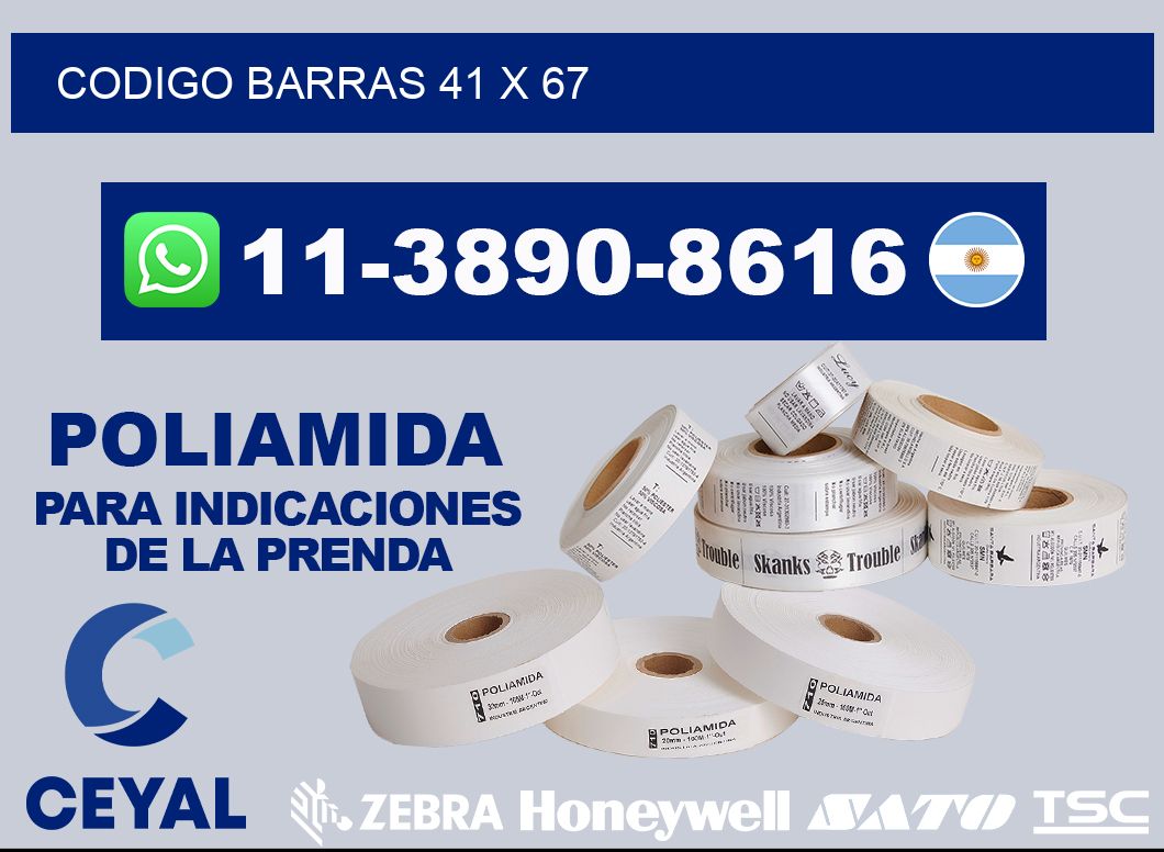 Codigo barras 41 x 67