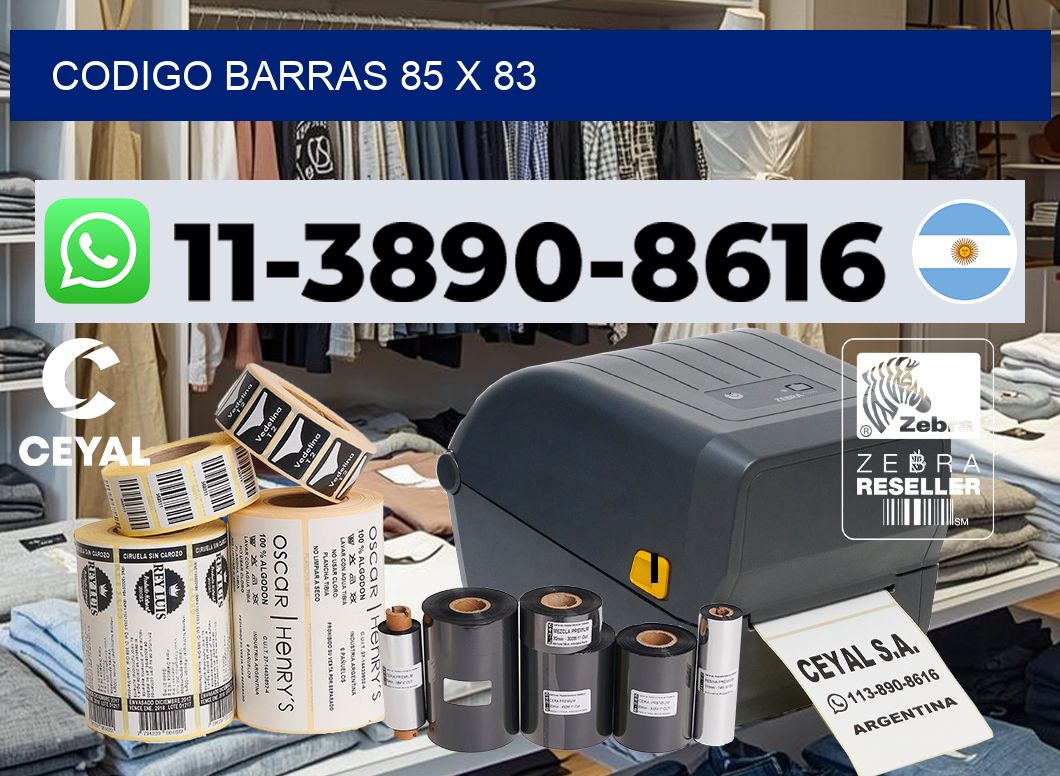 Codigo barras 85 x 83