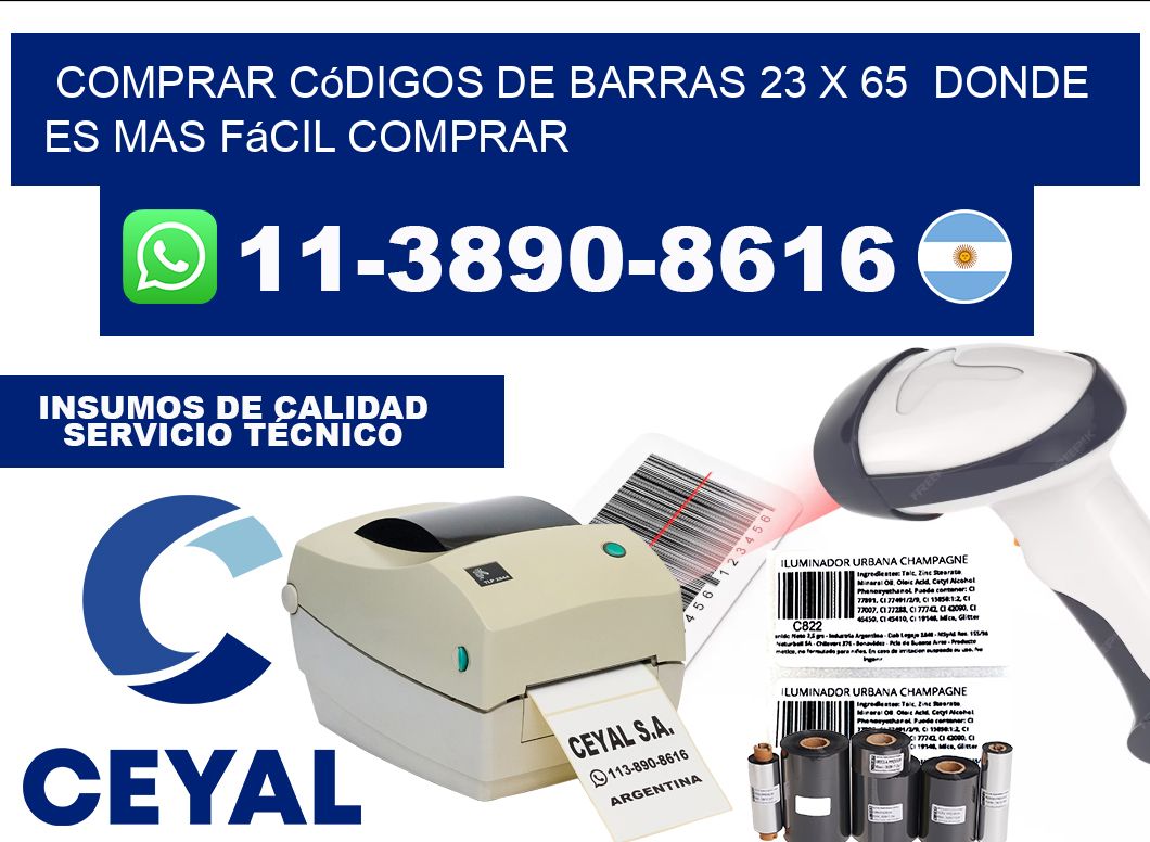 Comprar códigos de barras 23 x 65  Donde es mas fácil comprar