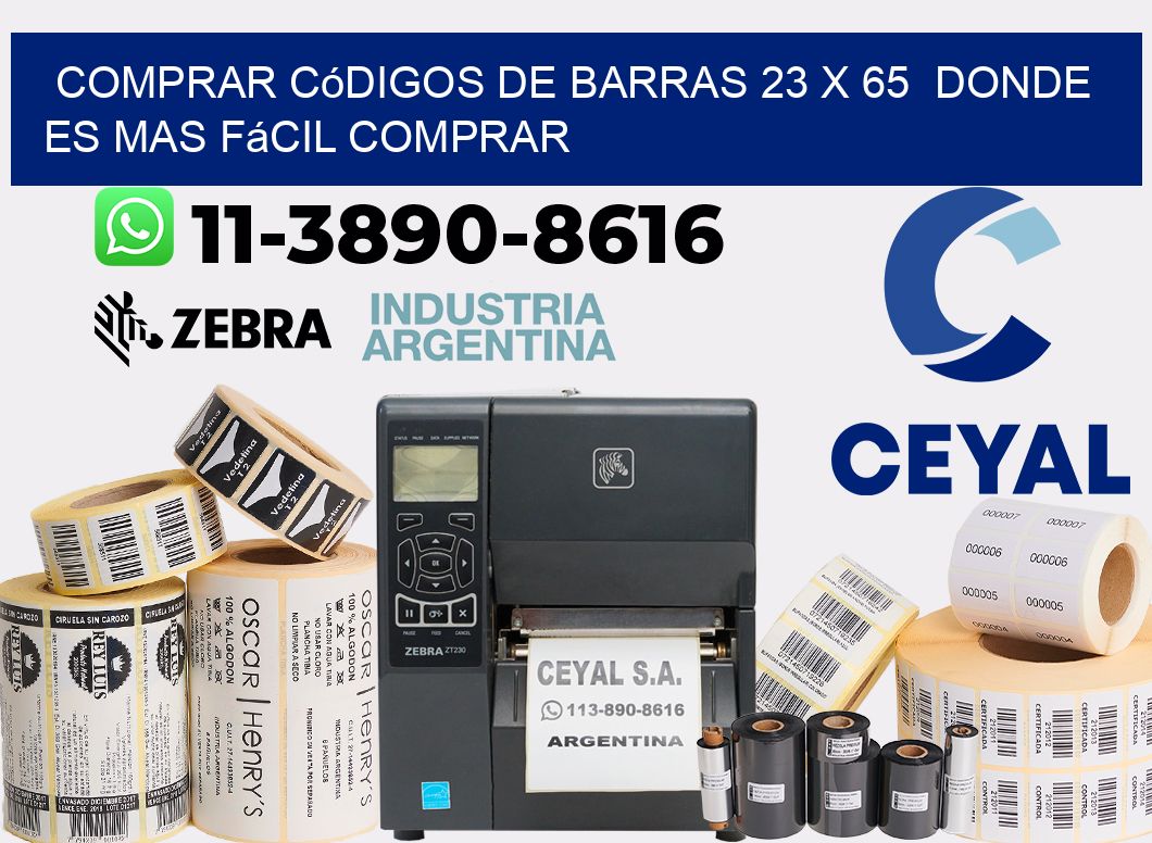 Comprar códigos de barras 23 x 65  Donde es mas fácil comprar