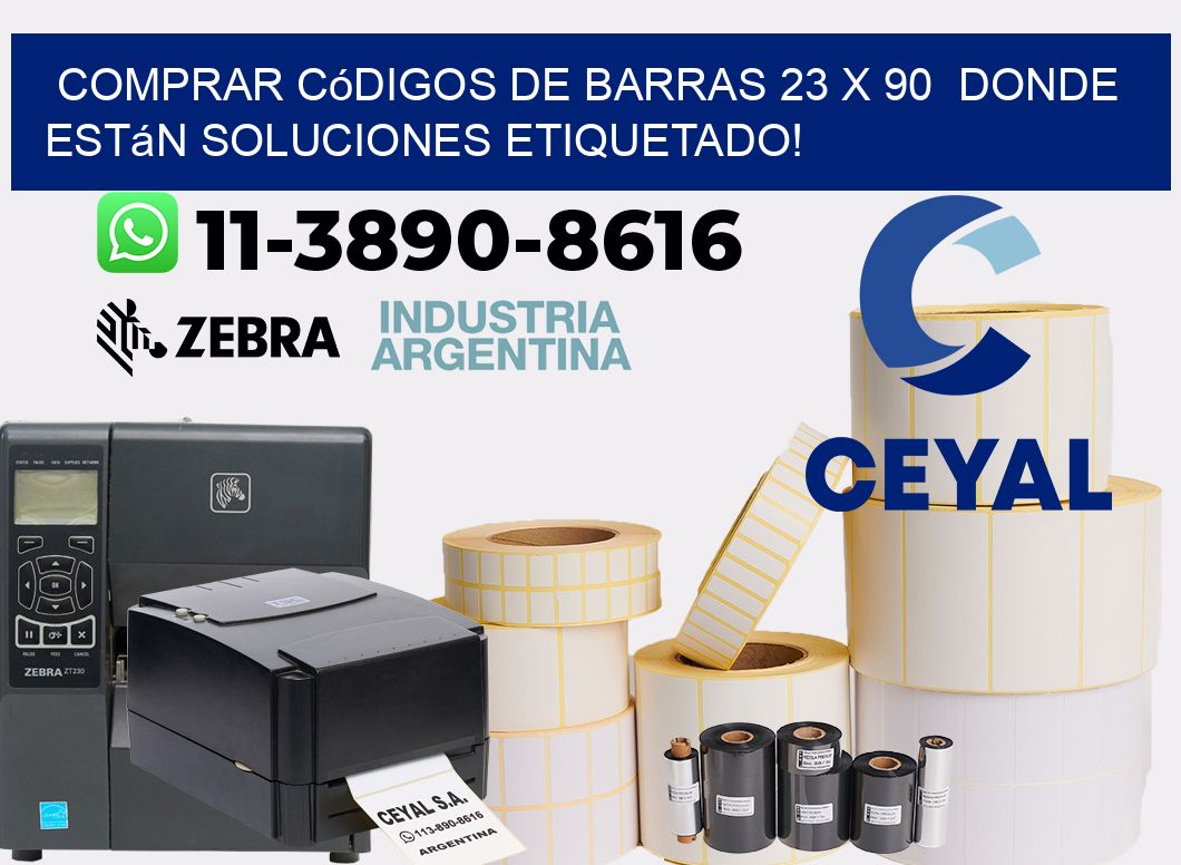 Comprar códigos de barras 23 x 90  donde están soluciones etiquetado!