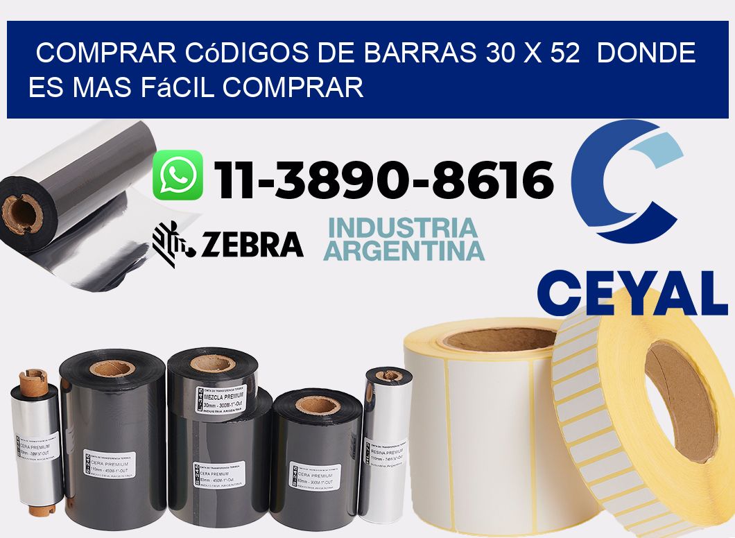 Comprar códigos de barras 30 x 52  Donde es mas fácil comprar