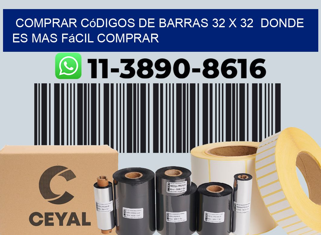 Comprar códigos de barras 32 x 32  Donde es mas fácil comprar