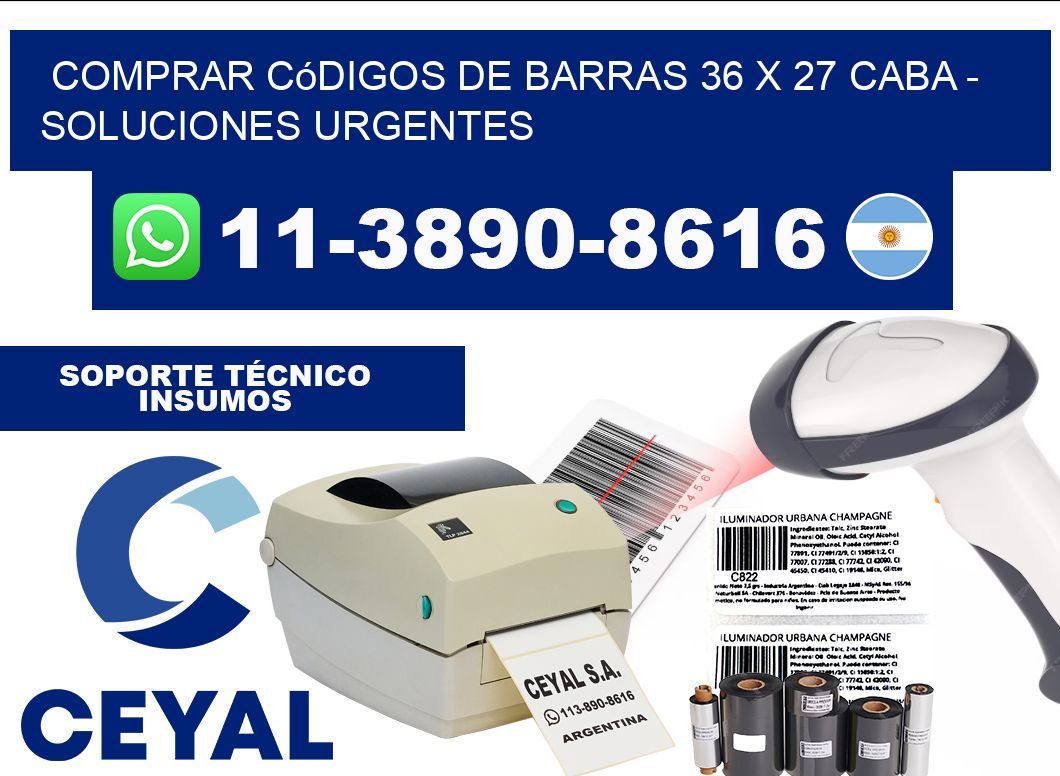 Comprar códigos de barras 36 x 27 CABA - soluciones urgentes
