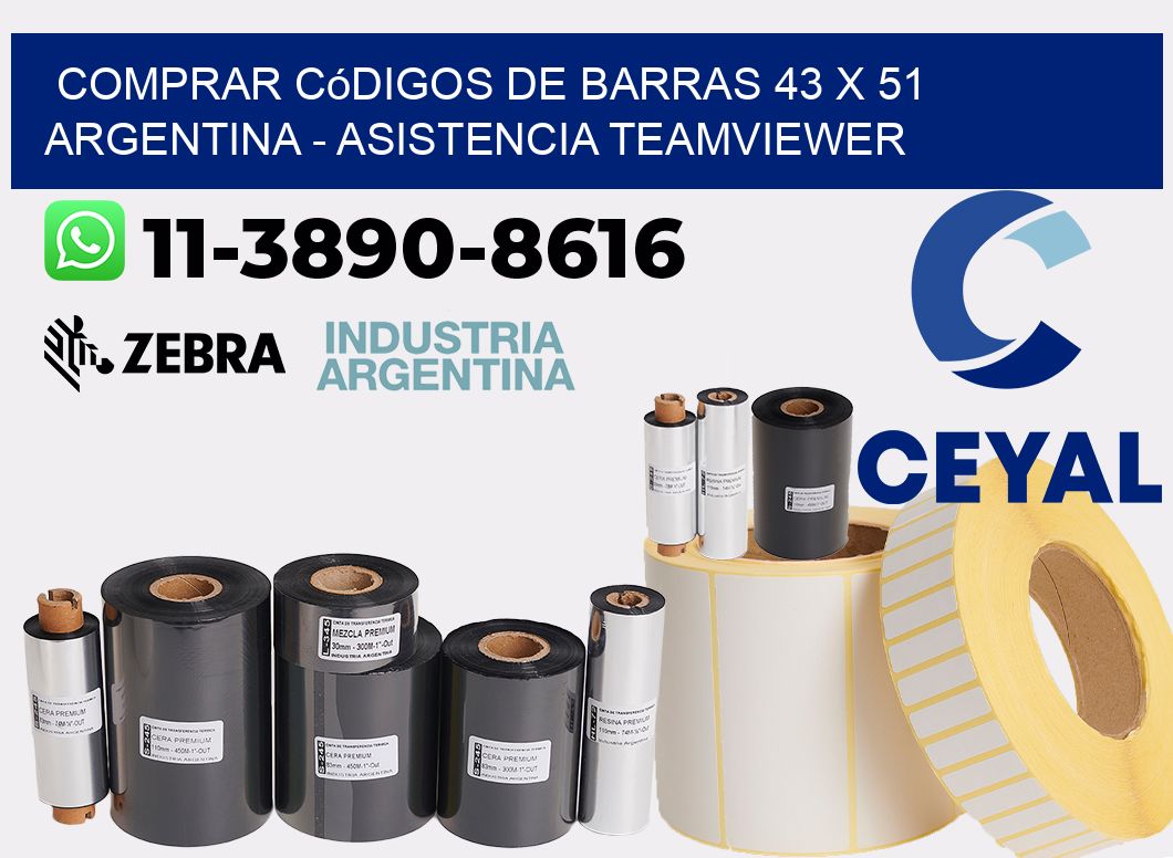 Comprar códigos de barras 43 x 51 argentina - asistencia teamviewer