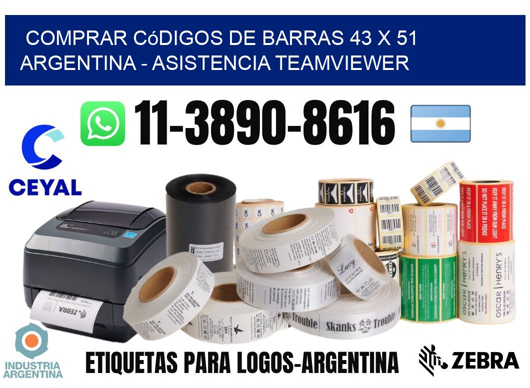 Comprar códigos de barras 43 x 51 argentina - asistencia teamviewer