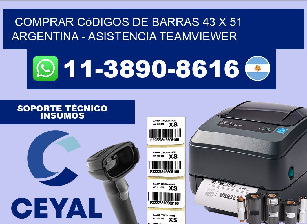 Comprar códigos de barras 43 x 51 argentina – asistencia teamviewer
