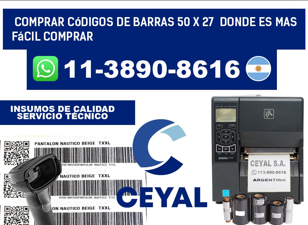 Comprar códigos de barras 50 x 27  Donde es mas fácil comprar