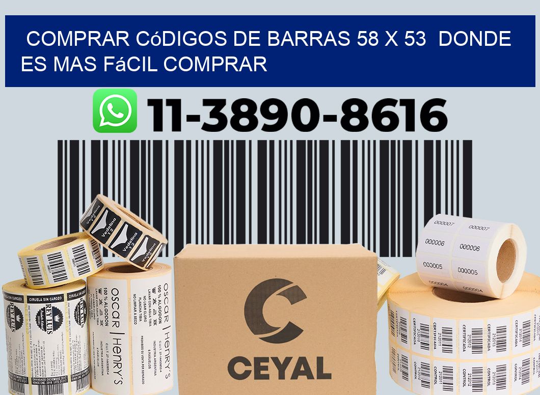 Comprar códigos de barras 58 x 53  Donde es mas fácil comprar
