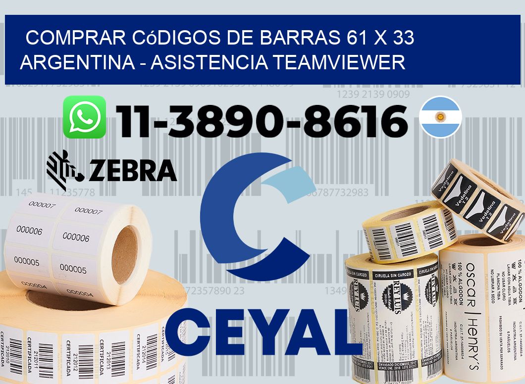 Comprar códigos de barras 61 x 33 argentina - asistencia teamviewer