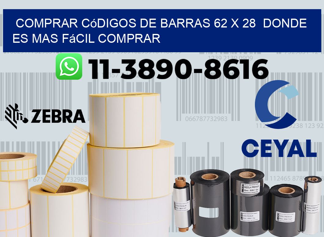 Comprar códigos de barras 62 x 28  Donde es mas fácil comprar