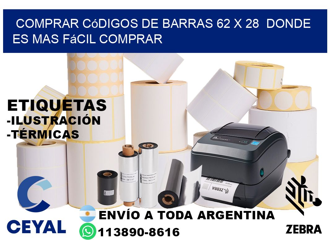 Comprar códigos de barras 62 x 28  Donde es mas fácil comprar