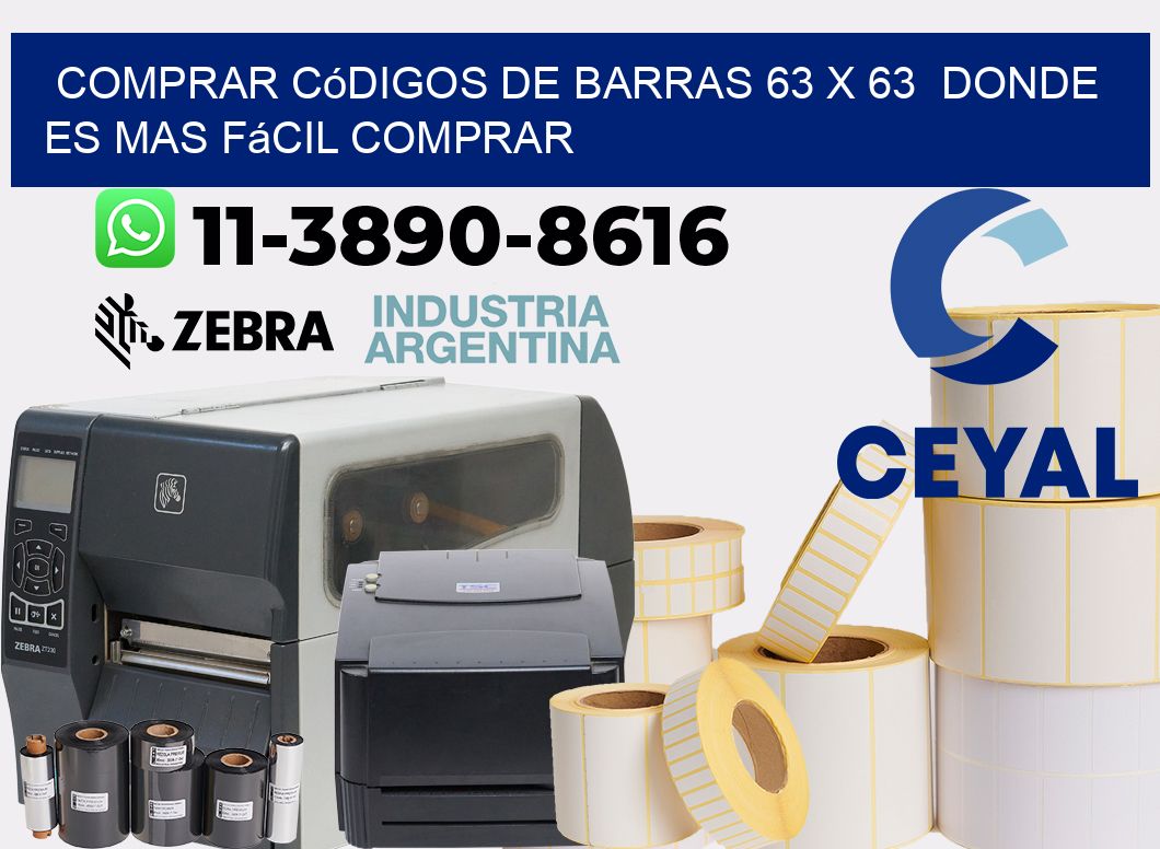 Comprar códigos de barras 63 x 63  Donde es mas fácil comprar