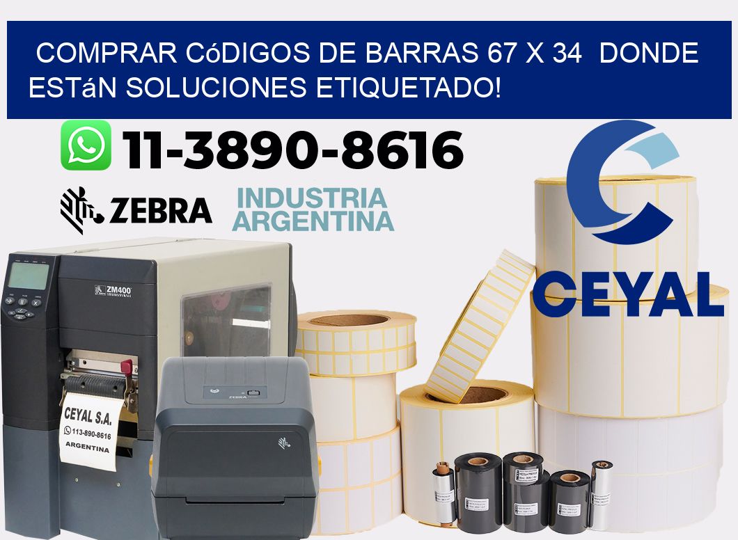 Comprar códigos de barras 67 x 34  donde están soluciones etiquetado!