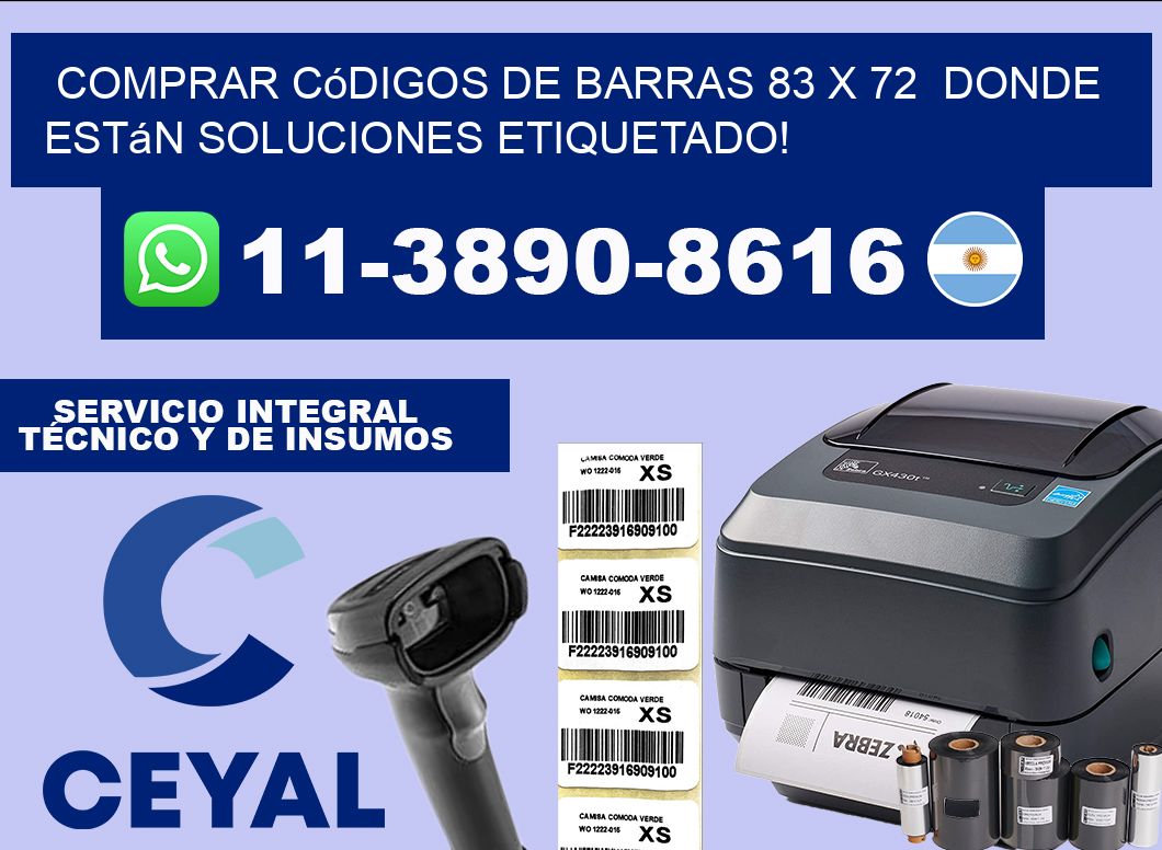 Comprar códigos de barras 83 x 72  donde están soluciones etiquetado!