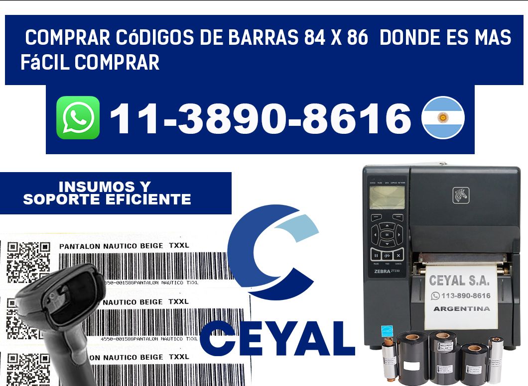 Comprar códigos de barras 84 x 86 Donde es mas fácil comprar