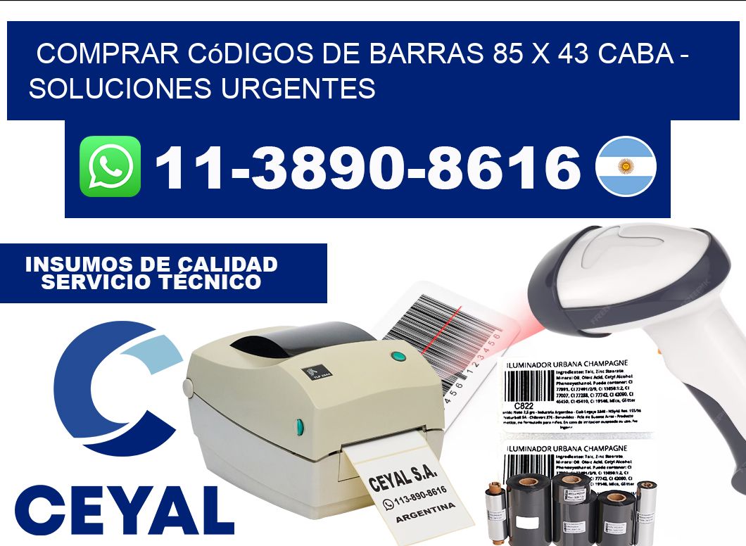Comprar códigos de barras 85 x 43 CABA - soluciones urgentes